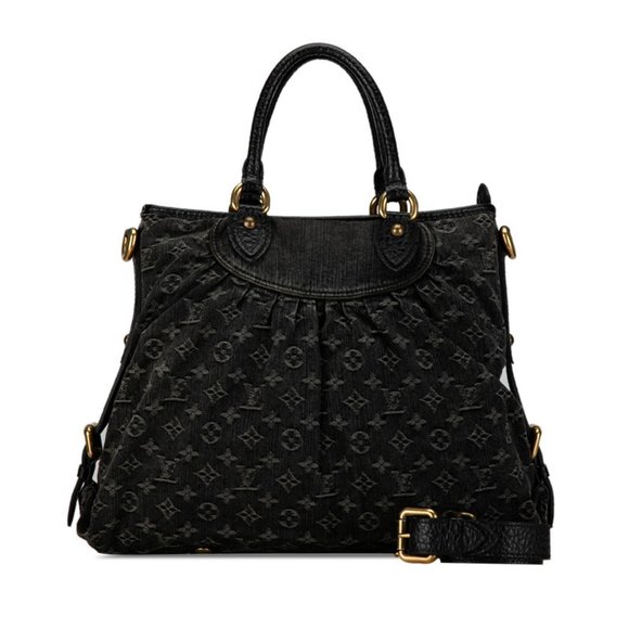 LOUIS VUITTON Black Monogram Leather Shoulder Bag - Picture 1 of 11